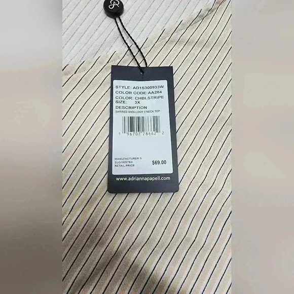 NWT-ADRIANNA PAPELL Tunic/Top Striped, Stretchy, Long Sleeve, 3X - Picture 10 of 13